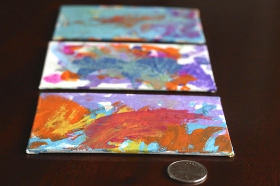 Beautiful toddler-made, hand-painted fridge magnets