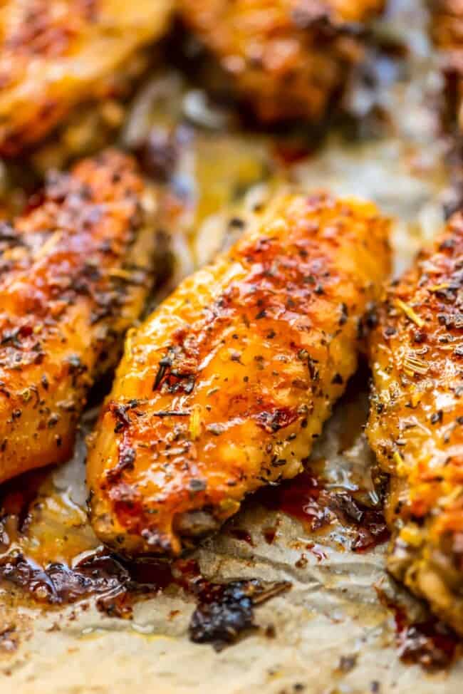 Easy Crispy Oven Garlic Herb Baked Chicken Wings Recipe for Appetizer