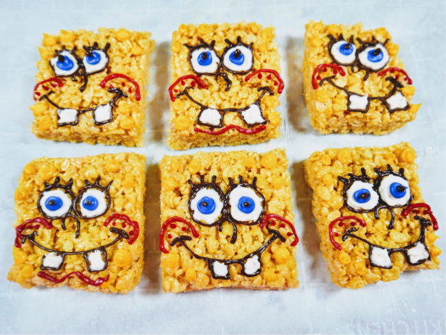 Spongebob Square Pants Rice Krispie squares
