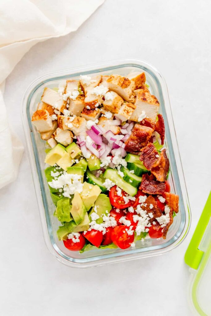 Chopped chicken salad meal prep