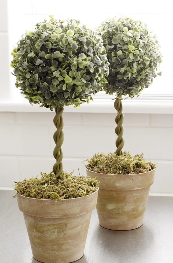 DIY Topiary Trees from Dollar Store Supplies