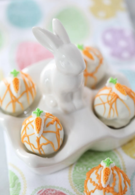 Carrot Cake Truffles dipped in white chocolate