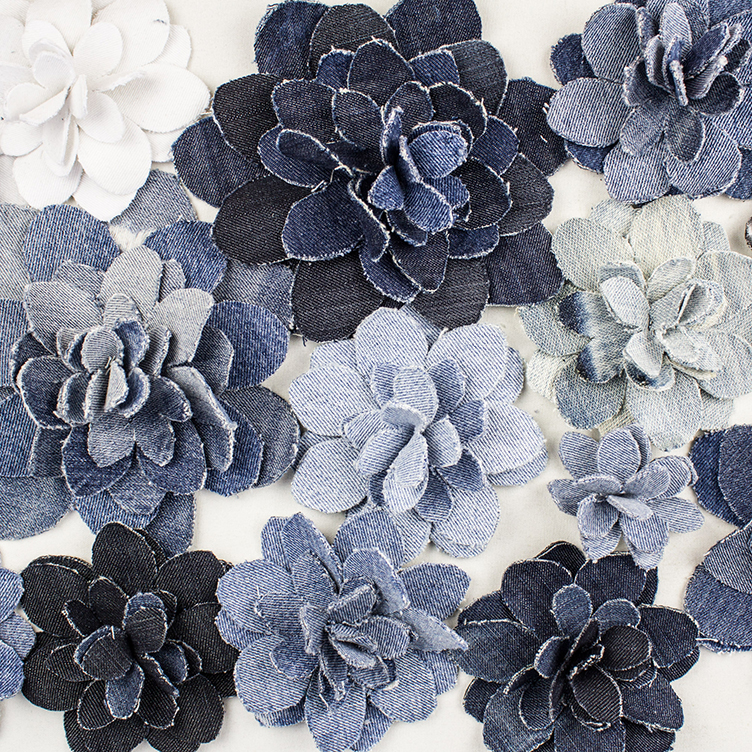 easy and adorable upcycle DENIM FLOWER BROOCH 