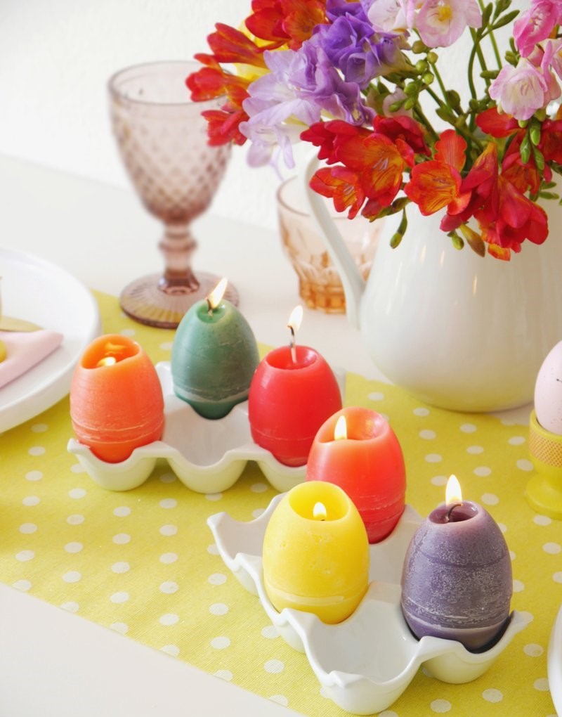 Cute and Colorful DIY Easter Egg Candles Spring Craft