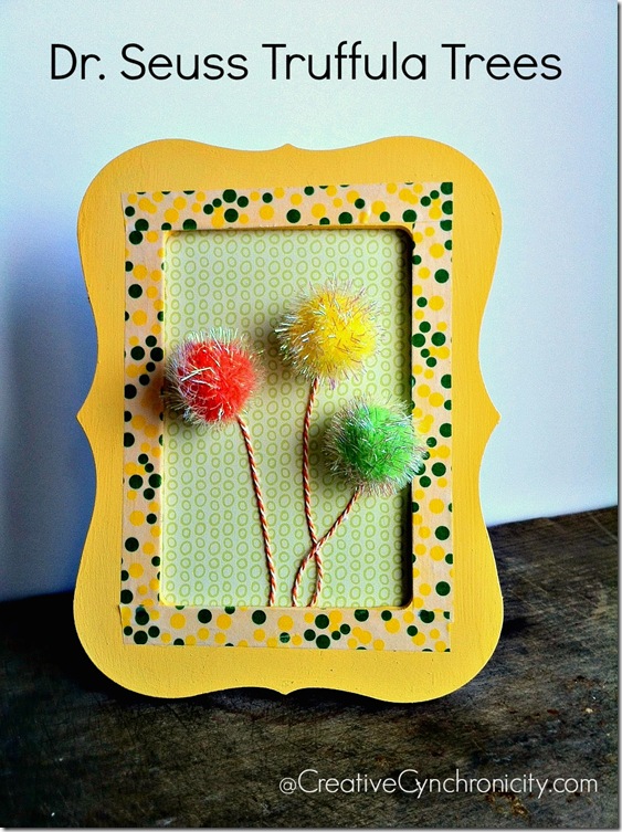Dr. Seuss Framed Truffula Trees Simple and easy craft in under 15 minutes