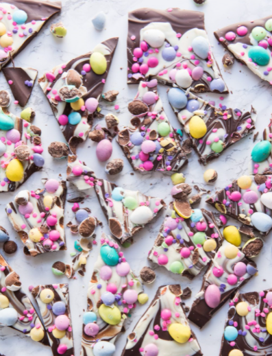 festive and easy Easter candy chocolate bark