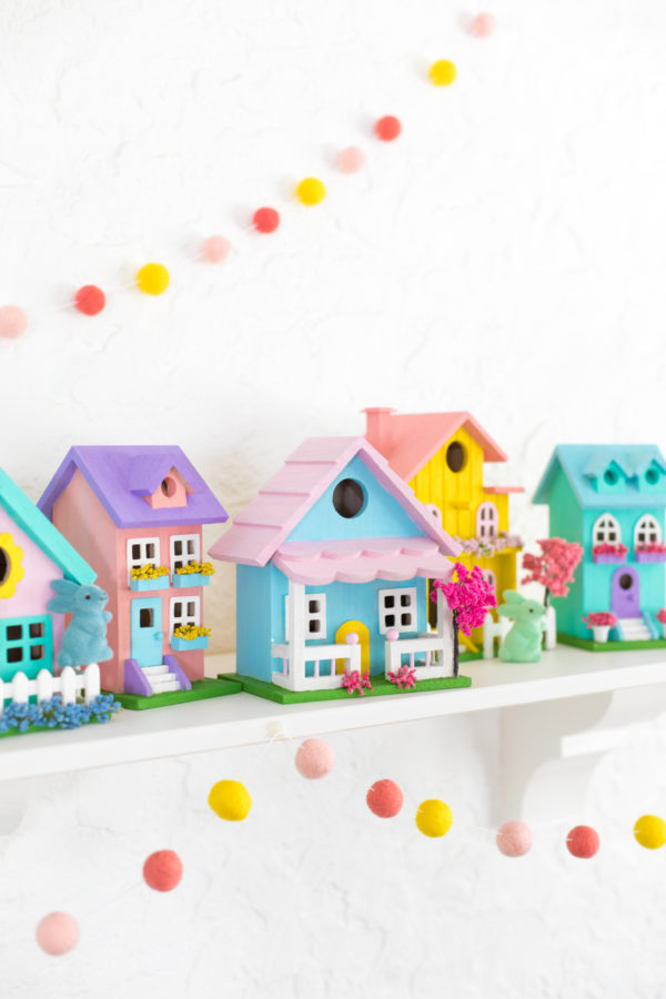 Adorable and Colorful EASTER VILLAGE Craft For Spring