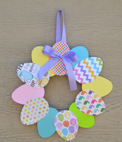 EASY PAPER EASTER WREATH CRAFT FOR KIDS TO MAKE
