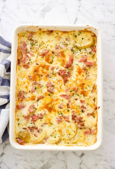 homemade Scalloped Potatoes and Ham