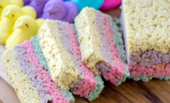 Layered Peeps Rice Krispie Delicious and Colorful Easter Treats