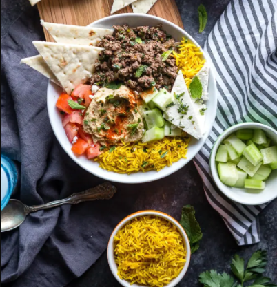easy and healthy ground Mediterranean Lamb Bowls recipe for dinner
