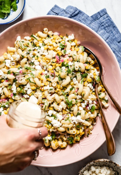 Mexican Street Corn Pasta Salad perfect for summer entertaining with friends and family