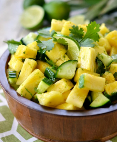 Pineapple and cucumber salad easy to make for hot summer days