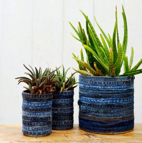 Gorgeous Recycled Jean Planter cute and fun project