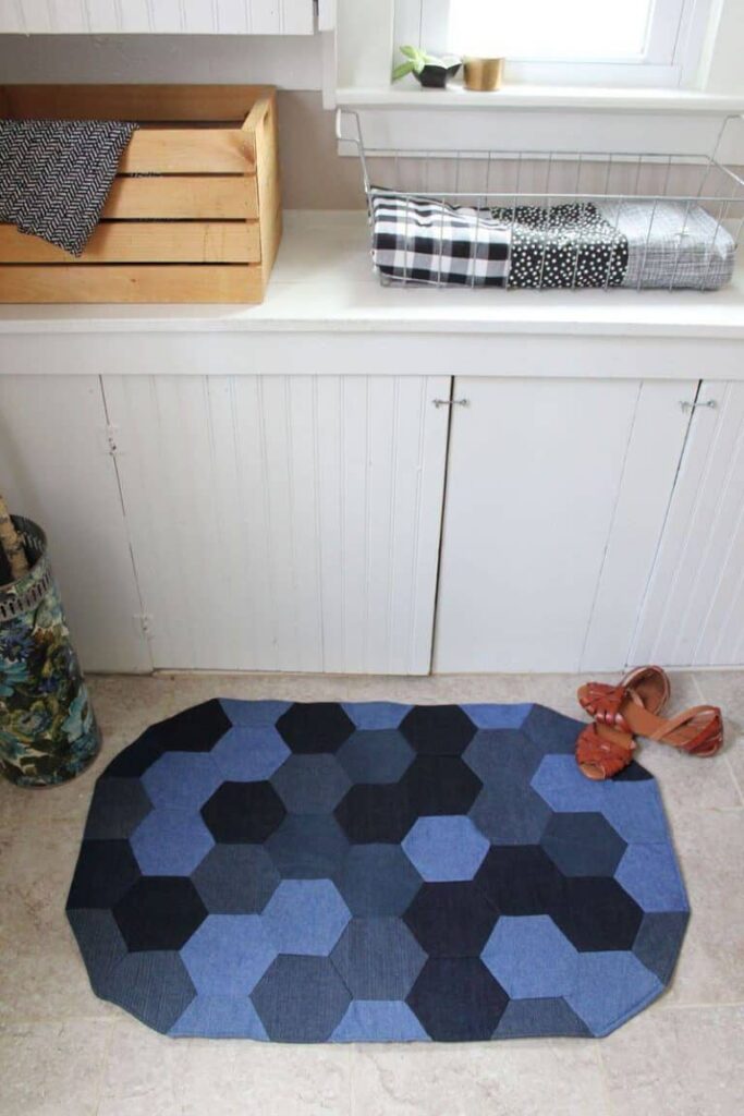 DIY durable fabrics denim rug craft 
