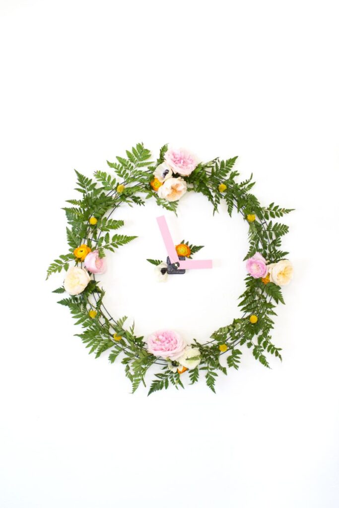 floral wall clock perfect for any bridal shower