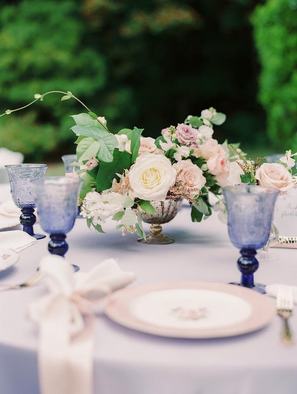 Garden themed bridal shower that has fresh flowers in every table
