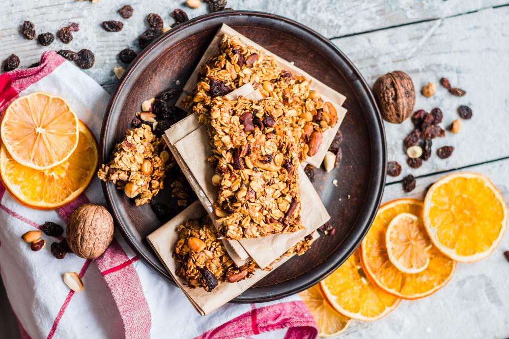 Homemade granola bars a perfect snack to have in your bag to munch on throughout the day