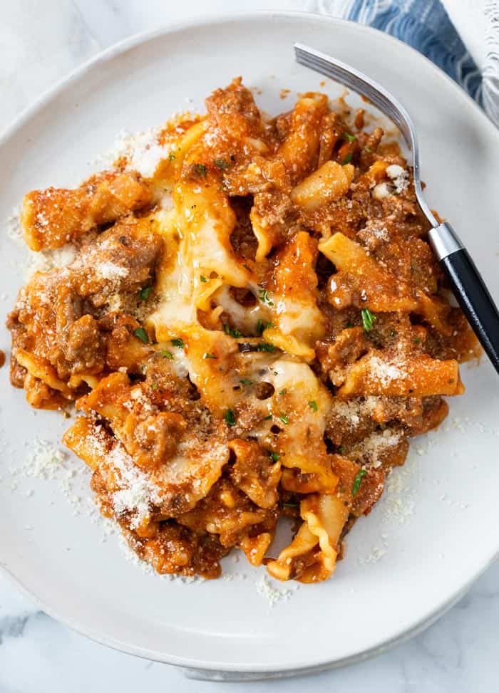 hearty and cheesy skillet lasagna