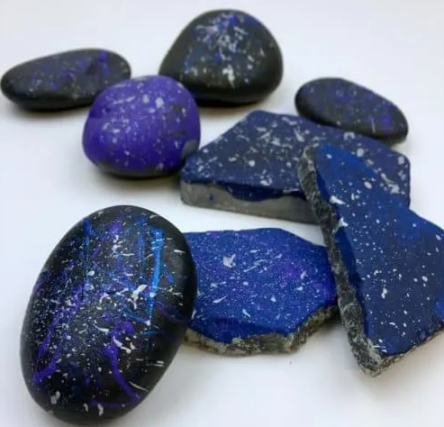Space painted rocks