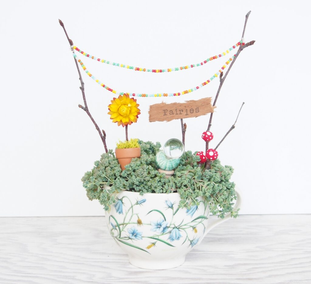 Miniature DIY Fairy Garden in a Tea Cup
