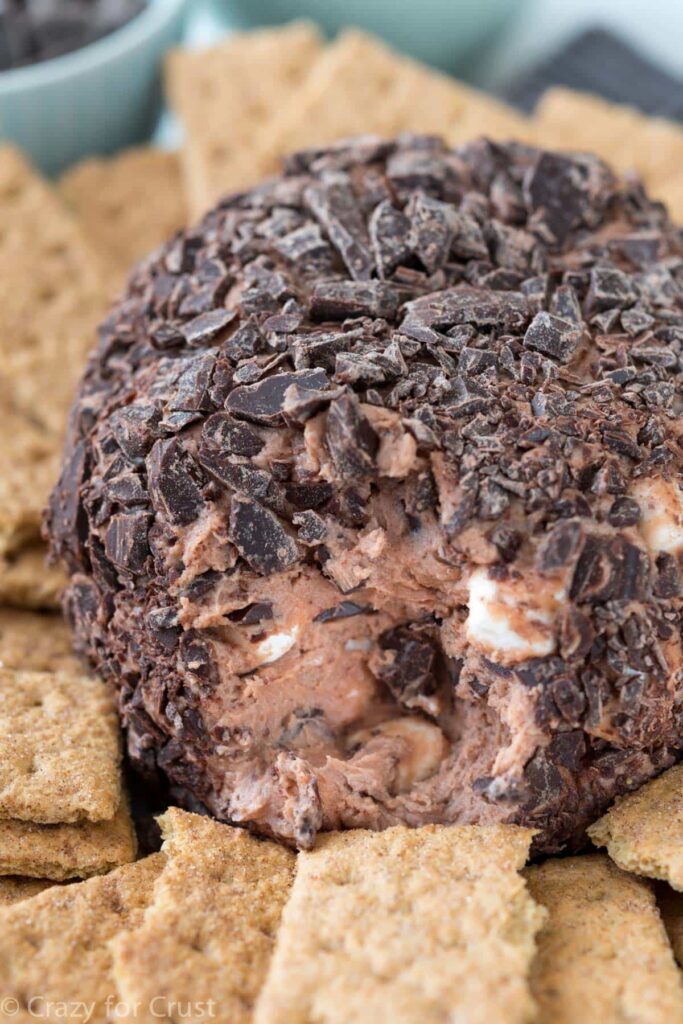 Chocolate S’mores Cheeseball yummy and sweet appetizer recipe