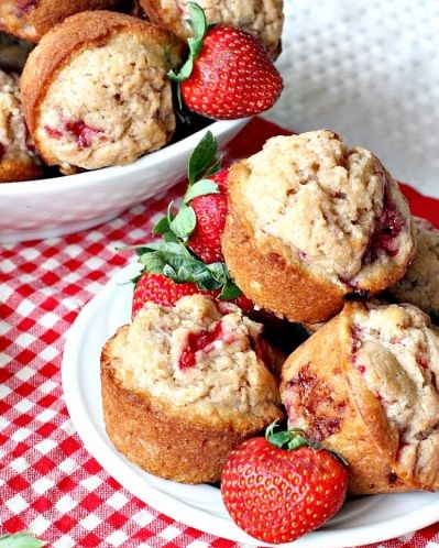 Fresh strawberry muffins