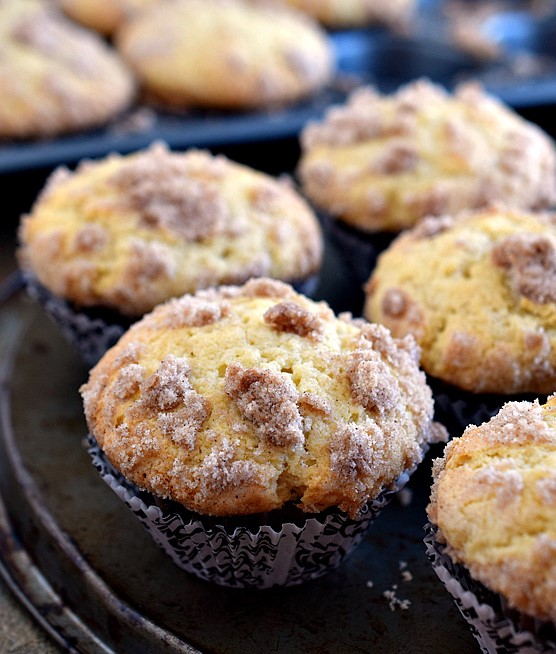 super moist and delicious Sour Cream Coffee Cake Muffins
