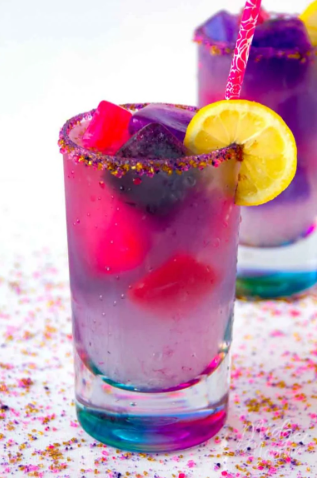 colorful Unicorn lemonade the perfect summer drink