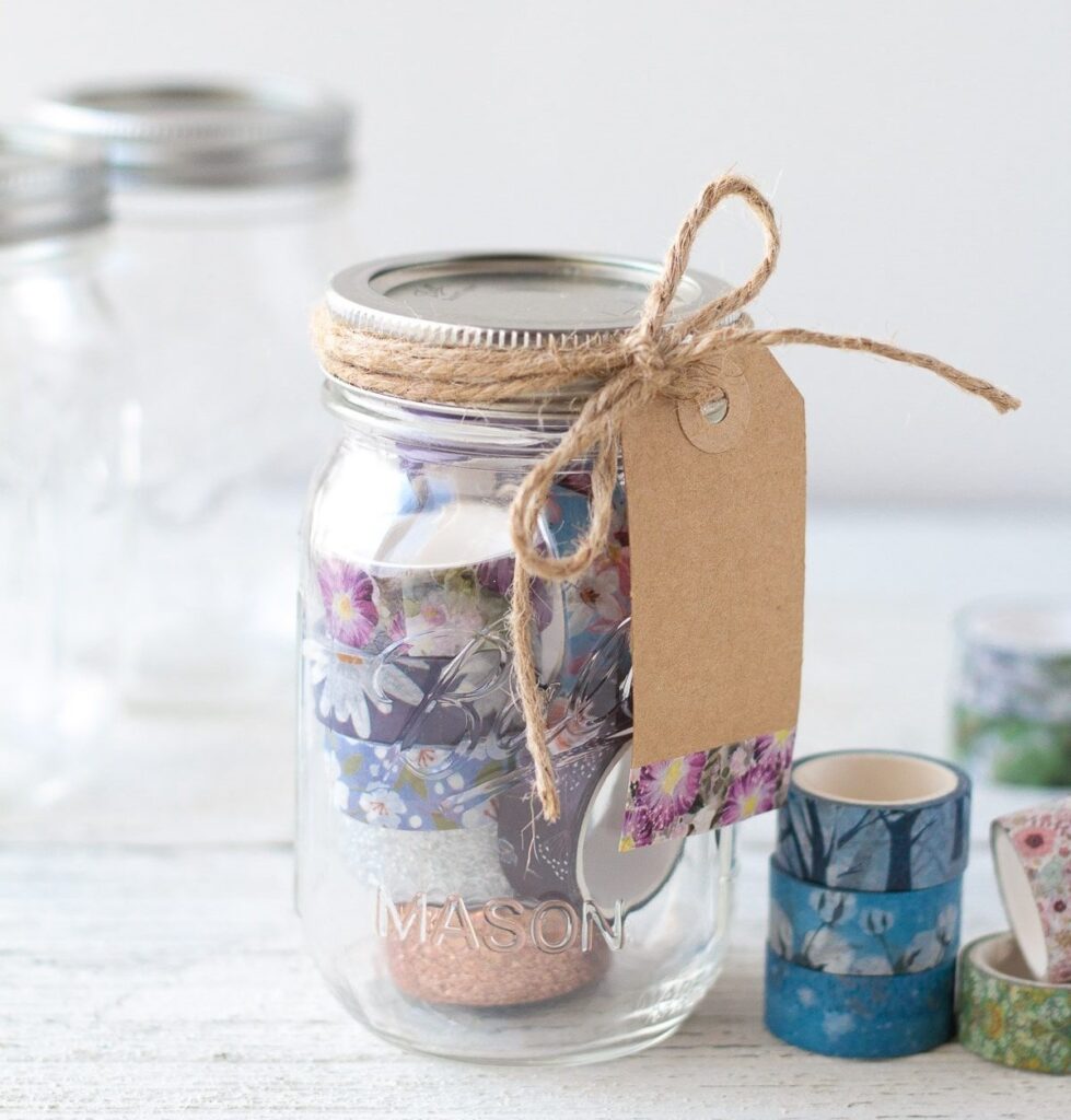 easy washi tape mason jar gift idea