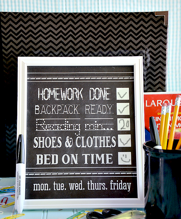 Back to School Dry Erase Chore Charts