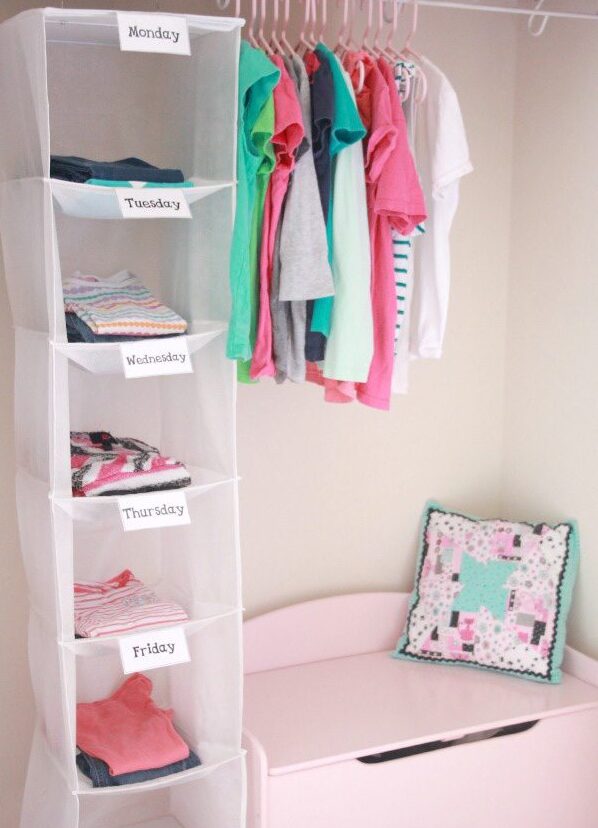 Back to School Clothes Organization System that will help with the morning rush