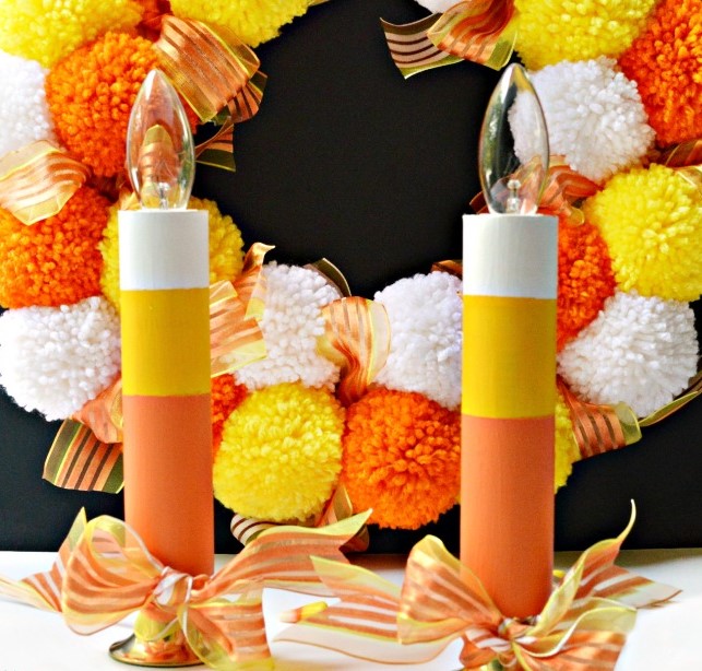 Candy Corn PVC Candle Jackets craft