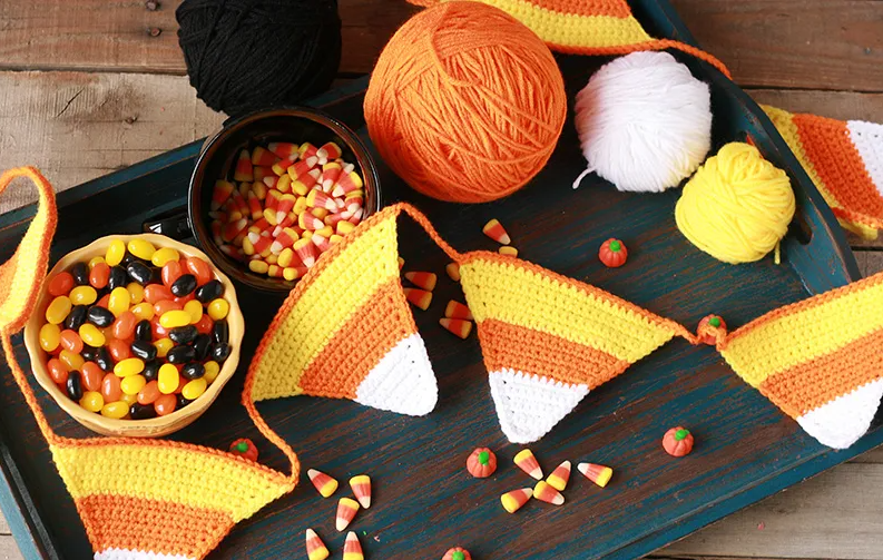 Crochet Candy Corn Bunting