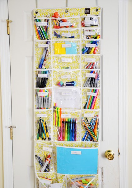 over the door School supplies organizer