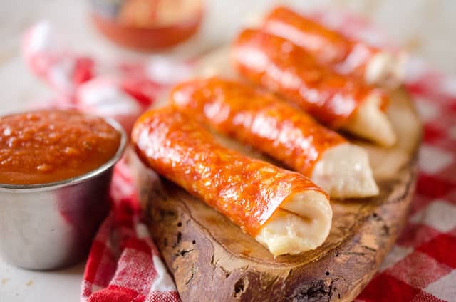 Pepperoni chicken fingers with pizza sauce a healthy back to school snacks or lunch