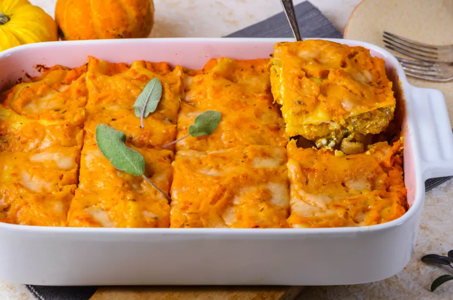 Vegetarian pumpkin lasagna