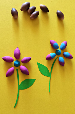  super cute and very easy to make Acorn Flower Craft for Kids