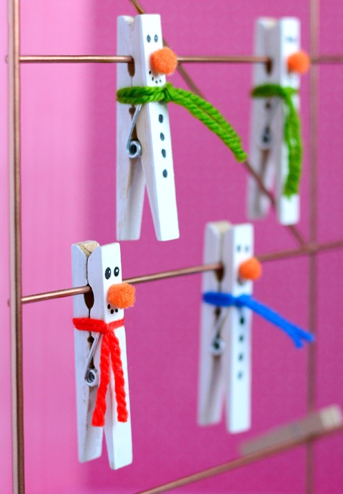 Super cute clothespin snowman craft Kids can make