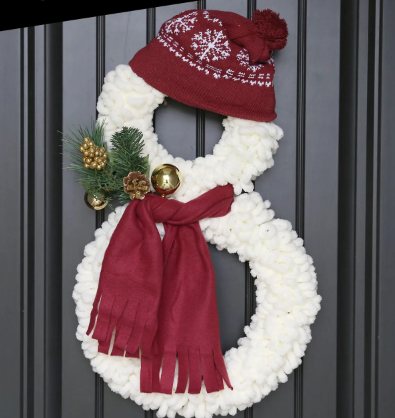 Easy to make DIY snowman wreath