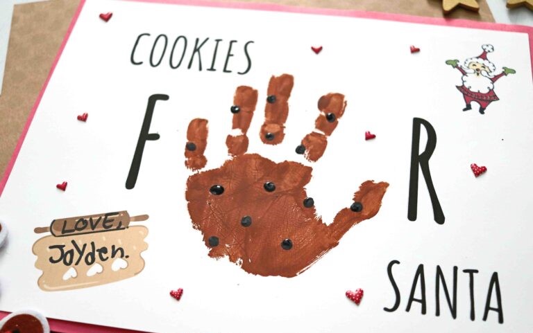 Handprint Cookies For Santa Keepsake