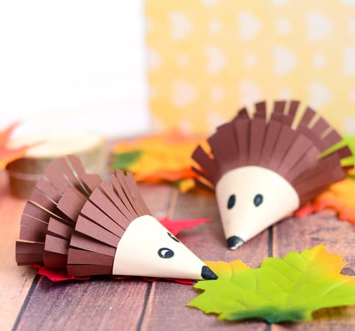 cute hedgehog paper fall craft