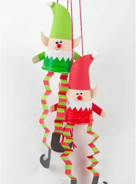 Jumping Paper Cup Elf Puppet Craft