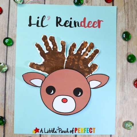 Adorable Lil’ Reindeer Rudolph Handprint