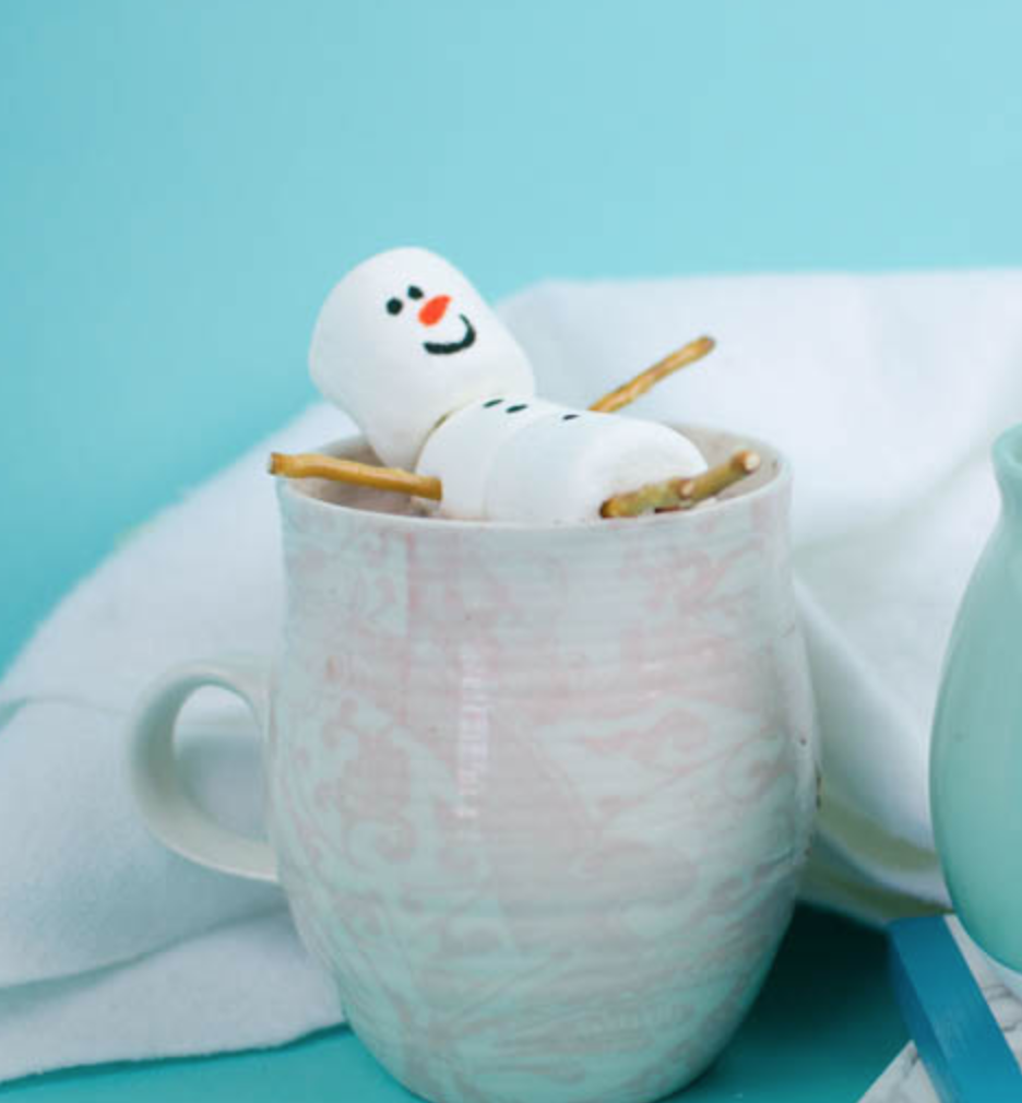 adorable Marshmallow Snowman for your hot cocoa 