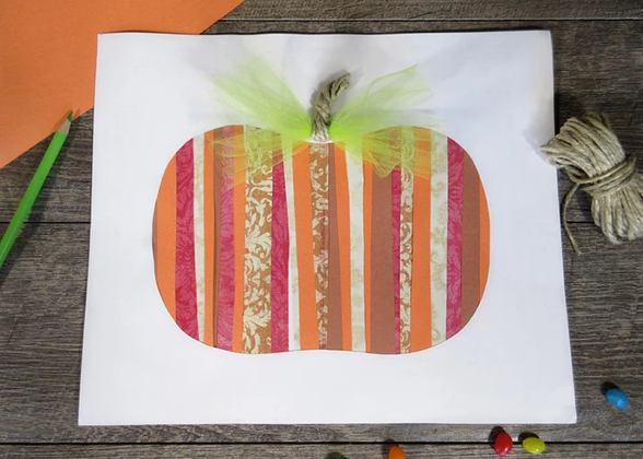 Paper strips pumpkin an easy Fall craft