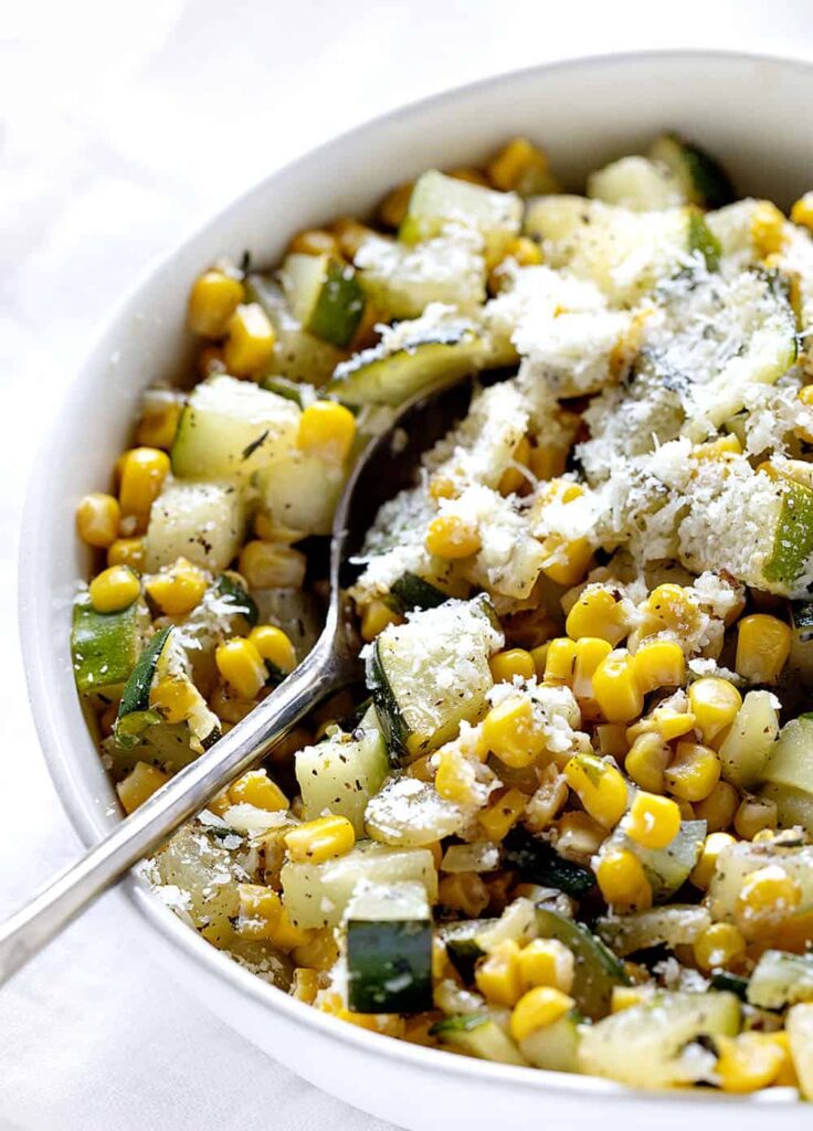Parmesan Zucchini Corn a lovely and tasty Fall side dish