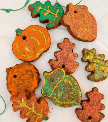 pumpkins and leaves cinnamon ornament a creative Fall Craft for Kids