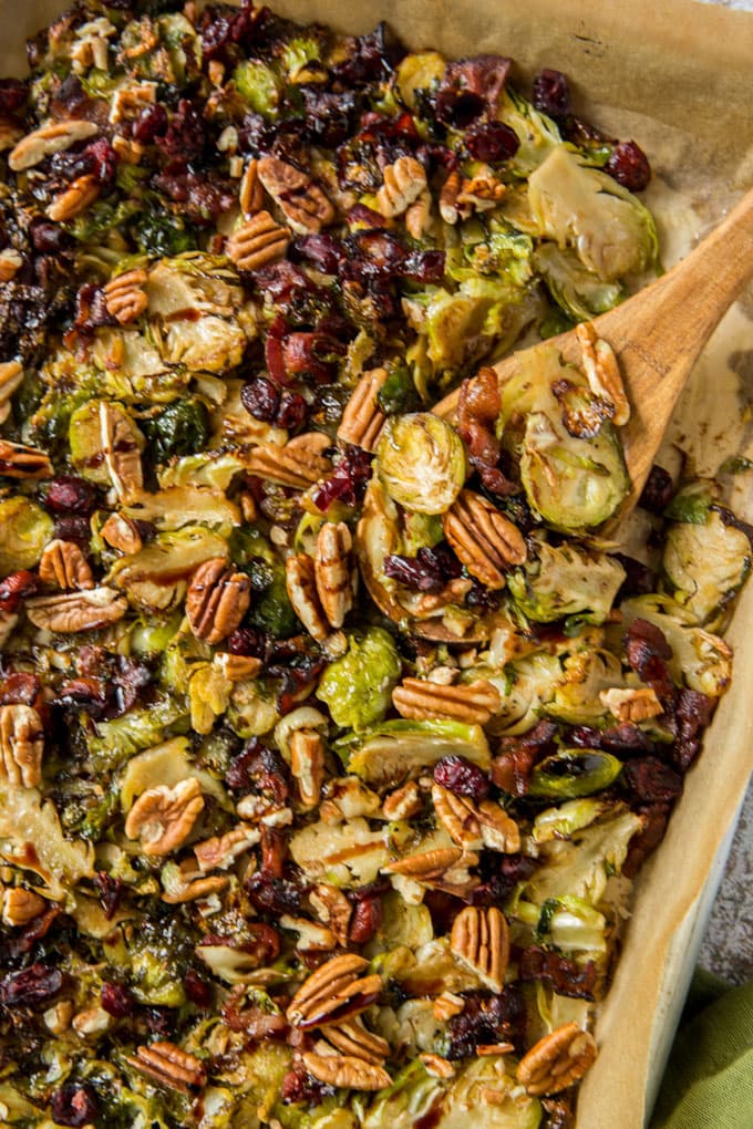 Roasted Brussels Sprouts Salad a perfect side dish for Fall