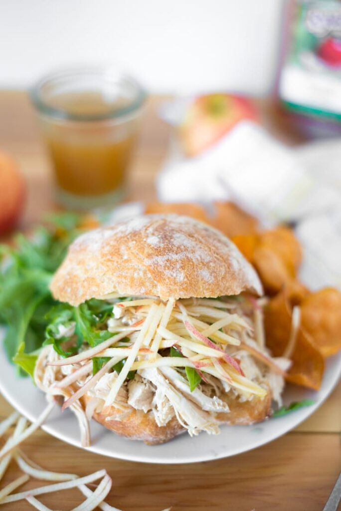 5-Ingredient Slow Cooker Apple Cider Pulled Chicken everyone in the family will love for Fall in any meal